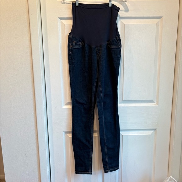 Indigo Blue Skinny Maternity Jeans - Size Maternity Large - Picture 1 of 5